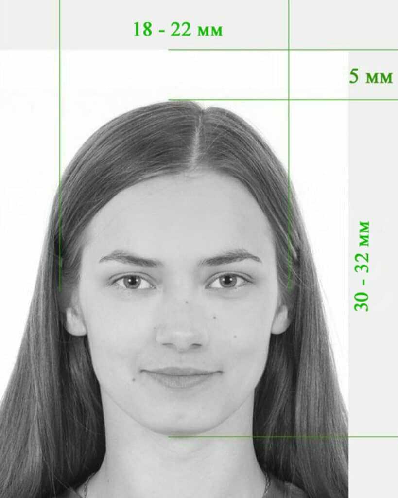 Образец фото на паспорт РФ