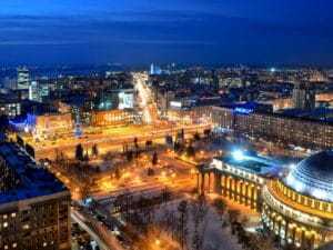 Фото ночного Новосибирска зимой